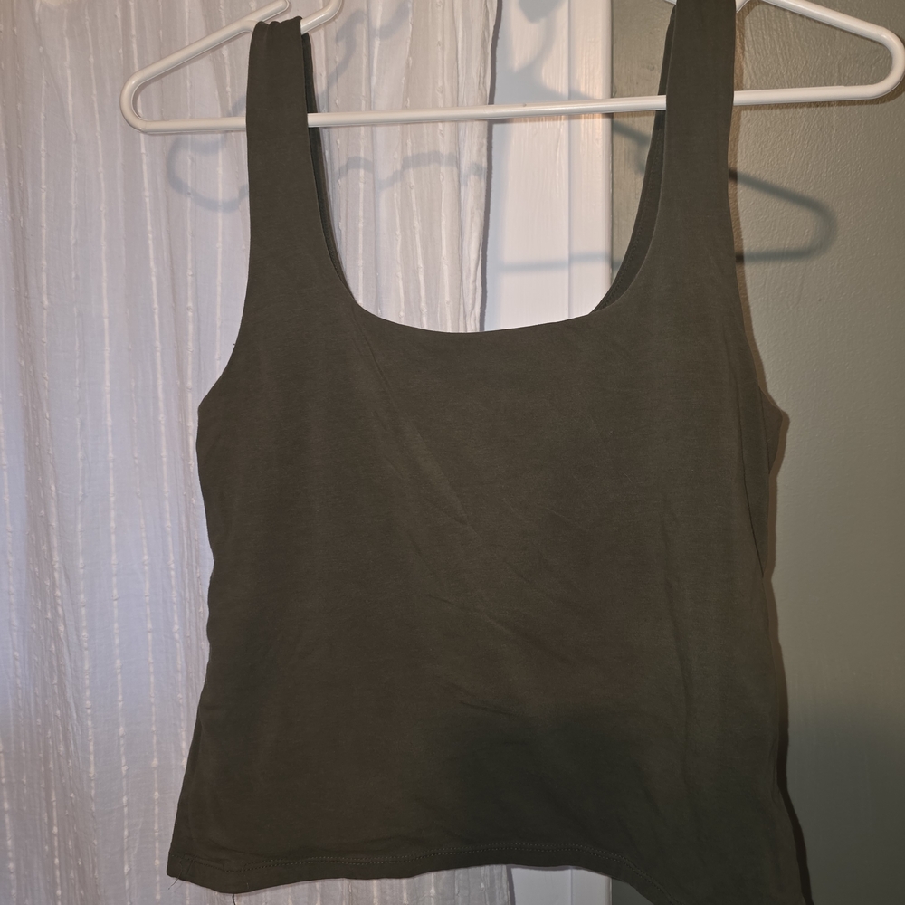 Old Navy Olive Green Scoop Neck Tank Top